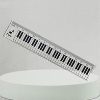 2 vnt. Kūrybiškos pianino klaviatūros liniuotės, centimetrinė skalė, 15 cm skaidri liniuotė, mokinio mokyklinės raštinės prekės skaidri