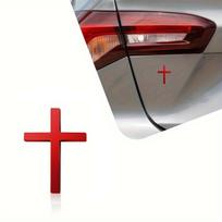 Metalinis Kristaus kryžiaus ženklelis Lipdukas Trijų matmenų metalinis lipdukas Kryžius Automobilio lipdukas Motociklo Automobilio modifikuotas galas Išskirtinis ženkliuko lipdukas Apdaila One Size raudona