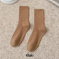 Spalvingos moteriškos iki kelių saldainių spalvos rauktos kojinės - Madingos, visų sezonų, vidutinio aukščio, paprastos medvilninės šokių kojinės One Size chaki
