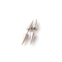 European & American Punk Dumbbell Spike Stud Earrings - Titanium Steel, Trendy Minimalist Design for Men & Women