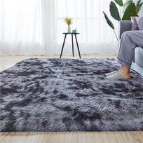 Šiuolaikinis gradientinis šilko vilnos kilimas, atsparus nešvarumams, neslidus, lengvai prižiūrimas dideliems plotams 40 x 60 cm pilka