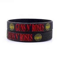 1 vnt. Naujos GUNS'N ROSES silikoninės apyrankės Rokas Muzikos Grupės G N' R Silikoninės Apyrankės ir Apyrankės Muzikos Gerbėjams Mėgėjams Dovanos SH192 juoda