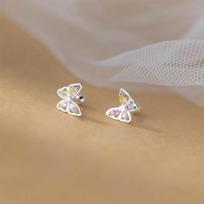 Korean Needle Tragus Piercing Helix Studs Earrings for Women 2Pcs Butterfly Heart Trendy Ear Piercing Body Jewelry