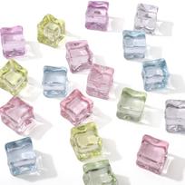 Akriliniai permatomi dirbtinio ledo kubeliai neakyti karoliukai „pasidaryk pats“ karoliukams, apyrankėms, auskarams, papuošalų gamybai, amatininkų reikmenys 18mm 10pcs įvairiaspalvis