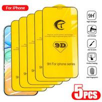 5 VNT 9D Ekrano apsauga „iPhone 17 16 15 14 13 12 11 Pro“ Apsauginė „iPhone X XR XS Max 6 6s 7 8 Plus“ Grūdintas Stiklas For iPhone 15 Plus balta