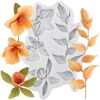 Flower Leaf Silicone Mold Rose Daisy Hibiscus Flower Leaf Fondant Molds Cake Decorating Tools Cupcake Topper Candy Resin Clay Chocolate Gumpaste Mold pilka spalva
