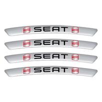4 vnt. Aliumininis automobilio ratlankio lipdukas-ženklelis Ratlankio dekoras Lipdukas Seat Leon Alhambra FR Altea Ibiza Toledo Cordoba Arona 5 6 MII sidabras