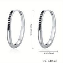 Juoda Awn Black Stone Juvelyriniai žiediniai auskarai moterims