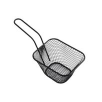 Mini bulvyčių patiekimo krepšelis, nerūdijančio plieno, maisto pateikimui, kiaurasamtis, ergonomiška rankena, gruzdintuvės priedas S sidabras