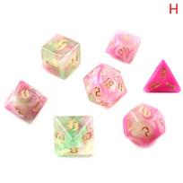 7Pcs/set  Four-color Multi-sided Digital Dice Set Running Group Game Peripheral Accessories Dice H