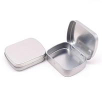 Mini metalinė dėžutė su vyrišku dangteliu, tuščios skardinės, maži laikymo konteineriai saldainiams, papuošalų kolekcijoms, namų organizatorius 60x47x15mm sidabras