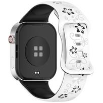 3D išgraviruotos gėlės Xiaomi Smart Band 8Pro 9 Pro laikrodžio apyrankei Silikoninė apyrankė Redmi Watch 4 5 6 išmaniajam laikrodžiui Išgraviruota apyrankė Xiaomi Band 9Pro 8Pro balta