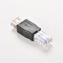 RJ45 kištukas į USB A tipo A tipo lizdo adapteris, skirtas LAN tinklui, Ethernet maršrutizatoriui ir kištukui. juoda