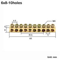 Su skylutine sraigtinio laido jungtimi Vario žalvario sujungimo eilutės maitinimo paskirstymo spinta 6x8-10holes