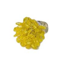 Elegant Multicolor Beaded Ring Youthful Dopamine Accessory Comfort Fit Casual Outfit Perfect For Students Girls geltona