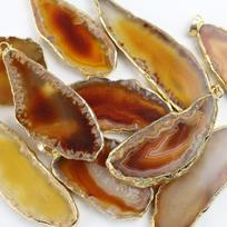60*40mm Irregular Agate Geode Handmade Polished Crystal Slice Fashion Druzy Agate Pendant  Yoga rožinė raudona spalva