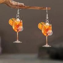 Acrylic Summer Oktoberfest Beer Mug & Orange Juice Earrings - Fashionable & Creative Design