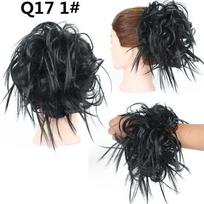 Netvarkingas kuodas plaukų priauginimas surištas gumyte Ponytail su elastine gumyte Kuodas Sintetiniai plaukų priauginimai Plaukų gumytės Ponytail plaukų priauginimai moterims black