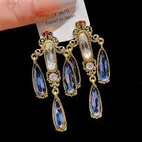 Vintage Silver Needle Tassel Earrings with Pearls and Geometric Design Retro Court Style Studs