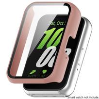Smartwatch Protective Cover for Samsung Galaxy Fit 3 SM-R390 PC Watch Case with Tempered Glass Anti-Fall Anti-Scratch Watch Case For Galaxy Fit 3 rožinė