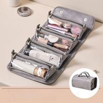 Stylish Large Capacity Waterproof Travel Cosmetic Bag with 4 in 1 Detachable Compartments for Makeup and Toiletries Storage