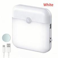 Judesio jutiklio šviestuvas USB įkrovimo kvadratinė lempa naktiniam apšvietimui miegamajam virtuvei laiptinei koridoriui spintos apšvietimui 1pc white