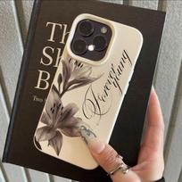 Ink-style Lily Pattern Phone Case for Xiaomi Redmi Note 14 13 12 11 Pro Plus 4G 5G 10 9 8 15C 14C 13 12C 10C Cover Redmi Note 14 Pro 4G beige