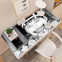 Junji Ito Mousepad New Rubber Mouse Durable Desktop Mousepad Size for Game Keyboard Pad for Gamer Not LockEdge10x10cm