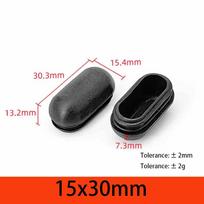 Juodas Ovalus PP Plastikinis Perforuotas Galinis Dangtelis Baldų Kojos Vamzdelio Įterpimo Kamštukas Baldų Aksesuarai 15x30mm-40x80mm 4Pcs
