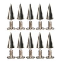 Metal Spikes and Studs Cone Spiked Rivets PU DIY Crafts Punk Studs and Spikes for Clothing Shoes Belts Bag Accessories