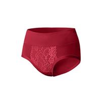 Plus Size European & American Lace Thong Bikini Panties - Sexy, Cross-Border Design M vyno raudonos spalvos