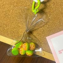 Tangerine Keychain Bag Keychain Auto Interior Decor Accessories Simulated Fruit Keychain Portable Rearview Mirror Fruit Pendant tangerine žalia