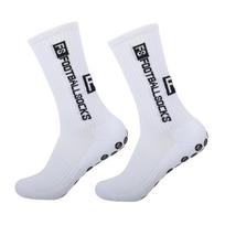 Non Slip Football Socks with Grip Dots Athletic Sports Crew Socks for Soccer Training and Matches Comfortable Fit Durable Material One Size white