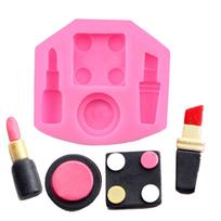 Silicone Cupcake Toppers Clay Chocolate Cake Decorations Mold 3D Makeup Tool Silicone Molds Lipstick Bottle Fondant Mold