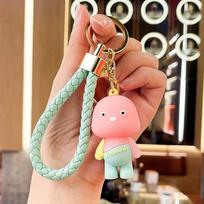 Whimsical Dragon Keychain: Cartoon Doll, Fun Rice Crispy Design, Car/Bags Accessory, Small Gift