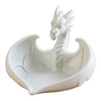 3D Printed Dragon Storage Tray Jewelry Trinkets Keys Dish Container Holder Home Office Winged Dragon Desktop Decoration Ornament balta