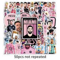 50 Messi futbolo žvaigždės lipdukų - Vandeniui atsparūs dviračiams, užrašinėms ir dervos lašų dekorui.
