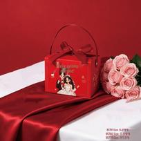 Elegant Wedding Candy Gift Box with Handle 11x7.5x9