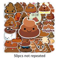 50 Waterproof Poop Prank Graffiti Stickers for Luggage and Laptops
