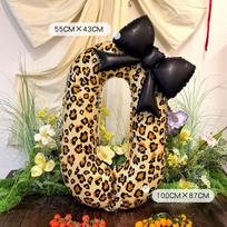 40  Leopard Print Bow Aluminum Balloon - Birthday Party Decoration beige