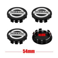 4 vnt. 54/60 mm automobilio ratų centriniai dangteliai, ratlankių dangteliai su logotipu Nissan X-trail Qashqai Note Juke Sentra Patrol Leaf Tiida aksesuarams black
