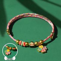 Children's Dragon Boat Festival Five-Color Rope Bracelet with Small Zongzi Pendant for Boys and Girls 9cm