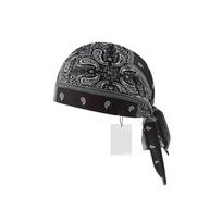 Vėsinanti bandanos kepuraitė Daugiafunkcinis galvos raištis Šalto pojūčio užmaunama kepurė Motociklo pirato bandana Šalmo pamušalas Elastingas prigludimas One Size juoda