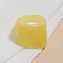 Korean Style Trendy Acrylic Retro Resin Ring for Index Finger geltona