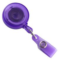 Key Ring ID Card Holder Anti-Lost Easy-to-pull Buckle Retractable Badge Reel  School Student violetinė