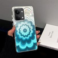 Case for Xiaomi POCO X8 Pro Max Iridescent Gradient Floral Clear Case,Shockproof Camera Lens Protection POCO X8 Pro Max mėlyna