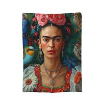 F-Frida K-Kahlo Meksikietė Menininkė Kahloo Antklodės Flanelinės Nuostabiai Šiltos Mesti Antklodės Kėdei Apkloti Sofai Vasara 75x90cm