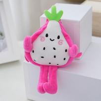 Cute Fruit Plush Keychain Toy Dragon Fruit Durian Soft Bag Charm Doll rožinė raudona spalva