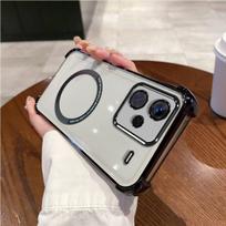 Case for Xiaomi Redmi Note 13 Pro+ 5G Clear Magnetic Casing Electroplated Lens Frame Phone Cover Redmi Note 13 Pro+ 5G juoda