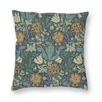 William Morris Fabric Square Pillowcase Polyester Linen Velvet Creative Zip Decor Pillow Case Car Cushion Case 18 Linen 66*66(CM)-1Pcs beige